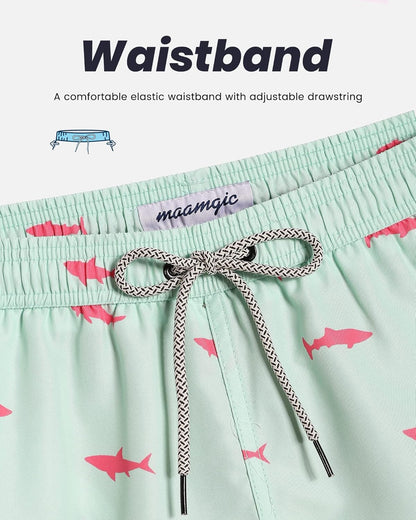 Mens Swim Trunks Quick Dry Swim Shorts with Mesh Lining Funny Swimwear Bathing Suits